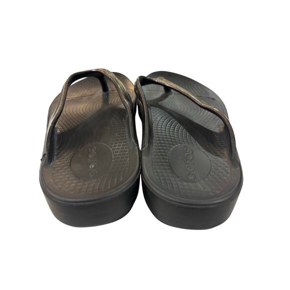 OOFOS OOlala Luxe Recovery Sandals Women’s W7 Solstice Iridescent Flip Flops - Picture 7 of 7